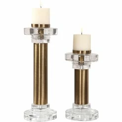 Best reviews of ⌛ Uttermost Leslie Brushed Brass Candleholder 2 Pc. Set ❤️