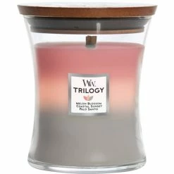 Cheapest ???? Woodwick Shoreline Medium Hourglass Trilogy Candle ⭐