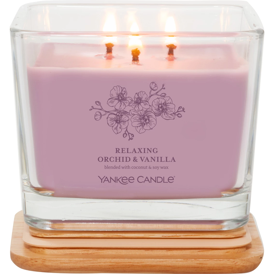 Cheapest ???? Yankee Candle Relaxing Orchid And Vanilla Medium Well Living 3 Wick Square Candle ???? - Image 2