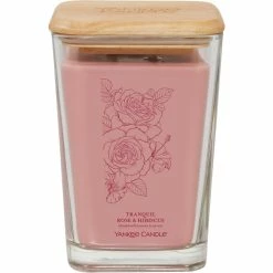 Wholesale ???? Yankee Candle Well Living Large Tranquil Rose And Hibiscus 2 Wick Square Candle ????