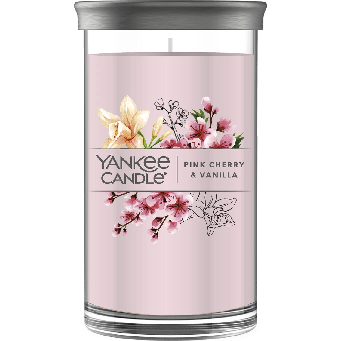 Best Sale ❤️ Yankee Candle Pink Cherry Vanilla Signature Medium Pillar Candle ⭐