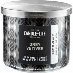 Promo ???? Candle-Lite Premium Grey Vetiver 3 Wick Candle 14 Oz. ????