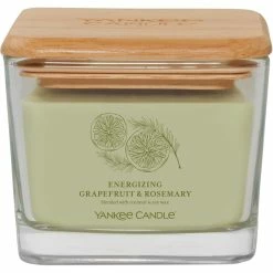 Hot Sale ❤️ Yankee Candle Energizing Grapefruit And Rosemary Medium 3 Wick Square Candle ????