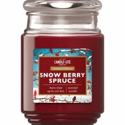 Flash Sale ⭐ Candle-Lite Holiday Collection 18 Oz. Jar Candle Snow Berry Spruce ????
