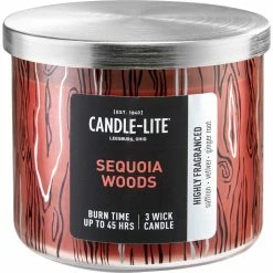 New ✨ Candle-lite Everyday Premium Sequoia Woods 3 Wick Candle 14 Oz. ????
