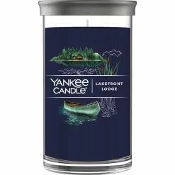 Budget ⌛ Yankee Candle Lakefront Lodge Signature Medium Pillar Candle ????