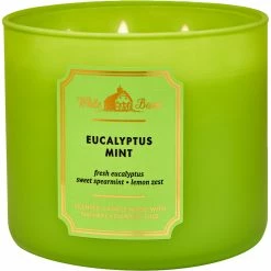 Promo ❤️ Bath & Body Works White Barn Eucalyptus Mint 3 Wick Candle ❤️