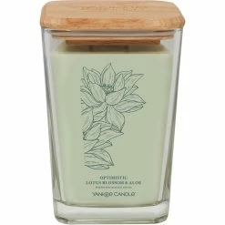 Cheapest ???? Yankee Candle Optimistic Lotus Blossom And Aloe Well Living 2 Wick Square Candle ????