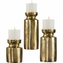 Best deal ✔️ Uttermost Amina 3 Pc. Antique Brass Candleholder Set ????