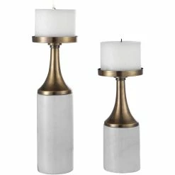 Brand new ???? Uttermost Castiel Marble Candleholder 2 Pc. Set ????