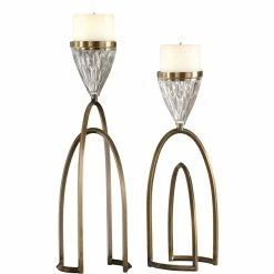 Outlet ❤️ Uttermost Carma Bronze And Crystal Candleholders Set Of 2 ????