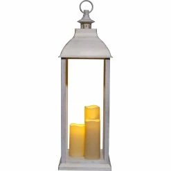 Buy ✔️ Alpine Outdoor Solar Powered 28 In. Lantern With LED Lights, White ????