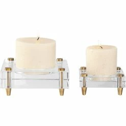 Cheap ⭐ Uttermost Claire Crystal Block Candleholders 2 Pc. Set ????